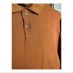 Brown Axist Long Sleeve Polo Shirt